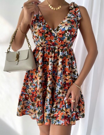 Rochie scurta SHEIN, floral print