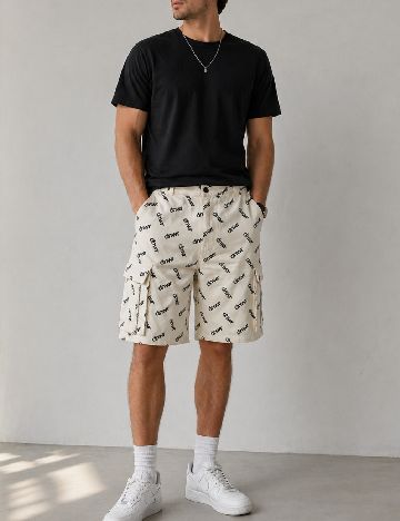 Pantaloni scurti Zara, ecru