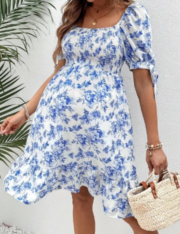 Rochie scurta SHEIN Maternity, alb