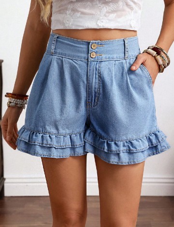 Pantaloni scurti Emery Rose, albastru