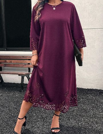 Rochie medie SHEIN CURVE, grena