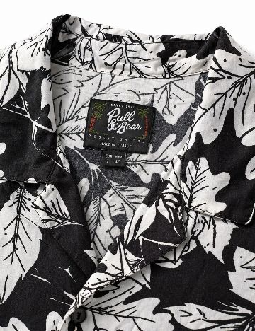 Camasa Pull&Bear, negru/alb