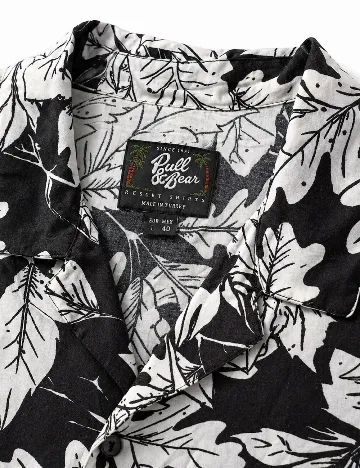 Camasa Pull&Bear, negru/alb