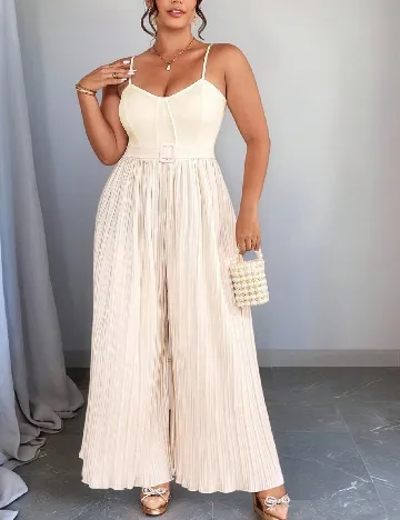 Salopeta SHEIN CURVE, crem