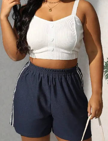 Pantaloni scurti SHEIN CURVE, bleumarin