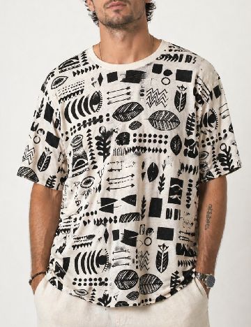 Tricou Zara, alb/negru