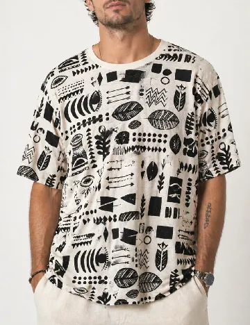 Tricou Zara, alb/negru