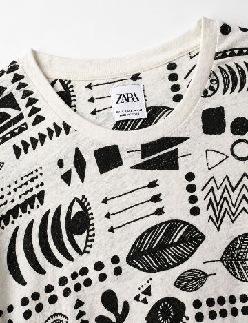 Tricou Zara, alb/negru