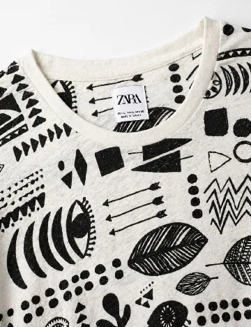 Tricou Zara, alb/negru