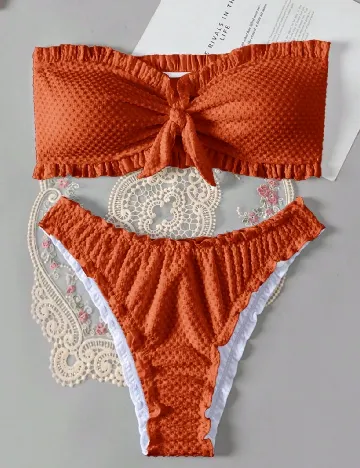 Costum de baie SHEIN, caramiziu