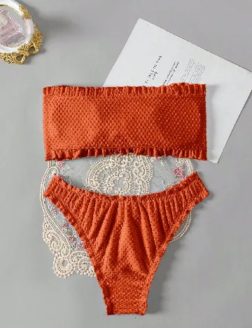 Costum de baie SHEIN, caramiziu