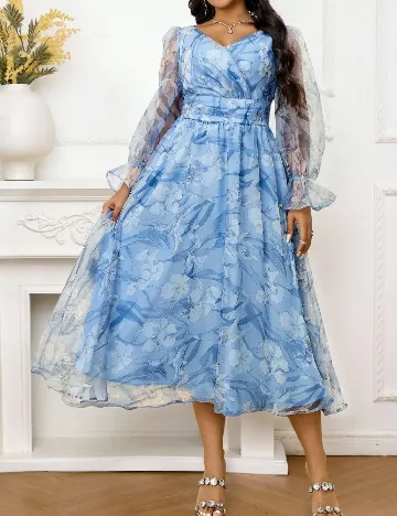 Rochie medie SHEIN CURVE, albastru