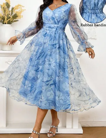 Rochie medie SHEIN CURVE, albastru