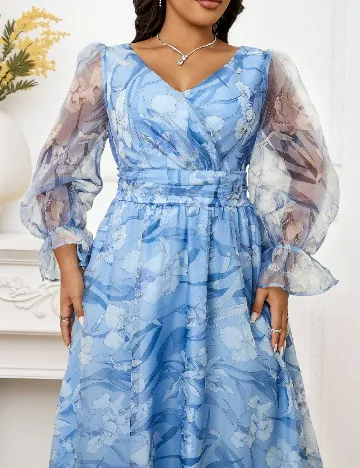 Rochie medie SHEIN CURVE, albastru