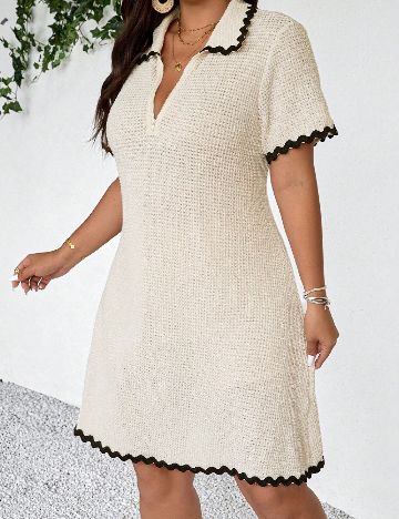 Rochie scurta SHEIN CURVE, crem