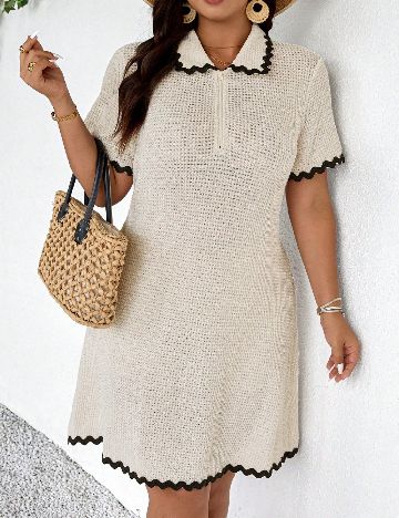 Rochie scurta SHEIN CURVE, crem