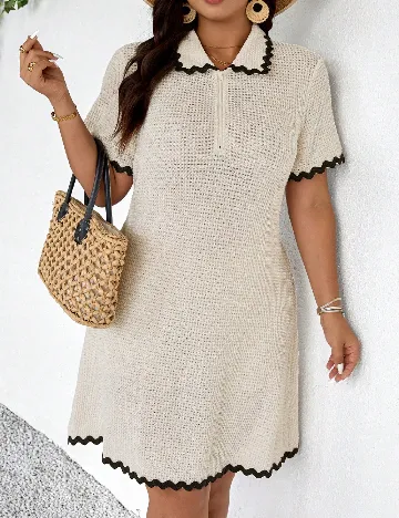 Rochie scurta SHEIN CURVE, crem