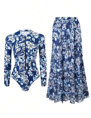 Costum de baie SHEIN, albastru