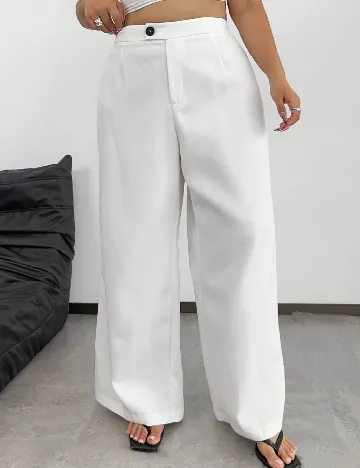 Pantaloni SHEIN CURVE, alb