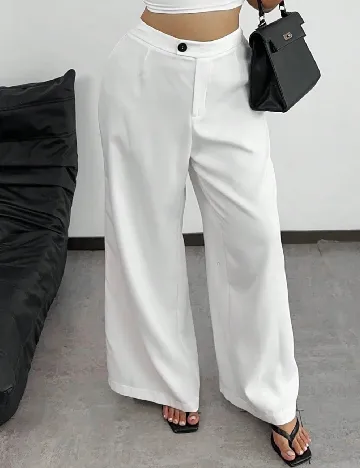 Pantaloni SHEIN CURVE, alb