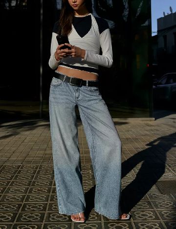 Blugi Bershka, albastru