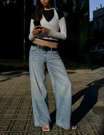 Blugi Bershka, albastru