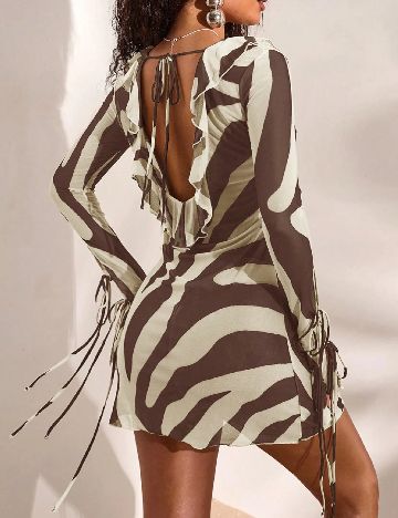 Rochie de plaja SHEIN, maro/crem