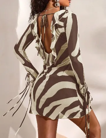 Rochie de plaja SHEIN, maro/crem