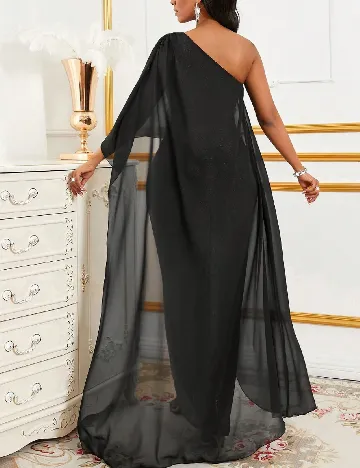 Rochie lunga SHEIN, negru/argintiu