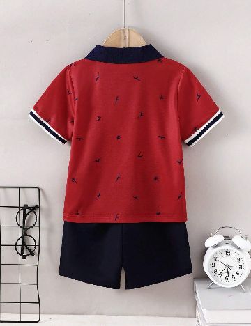 Compleu Shein Kids, bleumarin/rosu