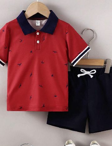 Compleu Shein Kids, bleumarin/rosu