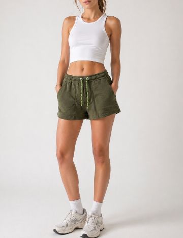 Pantaloni scurti Bershka, verde