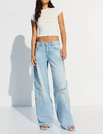 Blugi Bershka, albastru