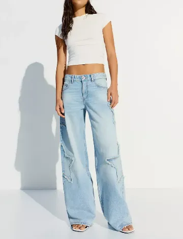 Blugi Bershka, albastru