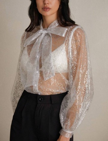 Camasa SHEIN, argintiu