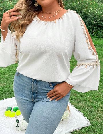 Bluza SHEIN CURVE, alb