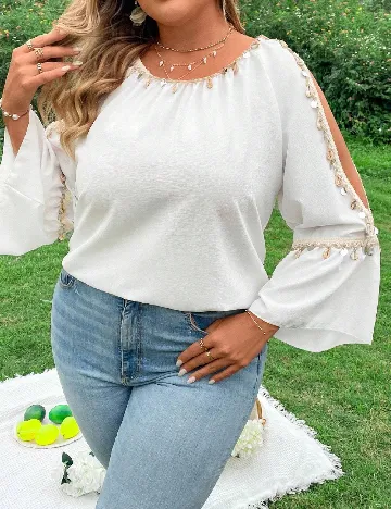 Bluza SHEIN CURVE, alb