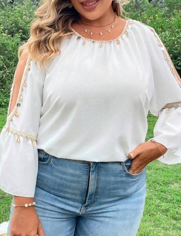 Bluza SHEIN CURVE, alb