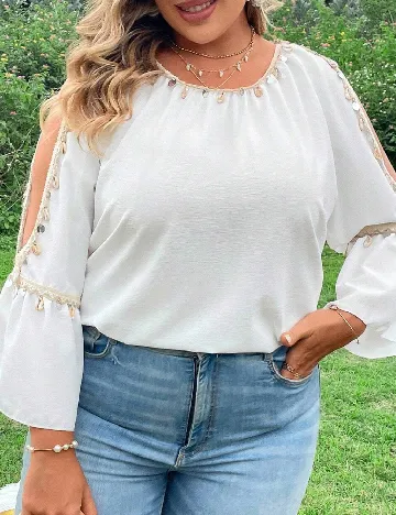 Bluza SHEIN CURVE, alb