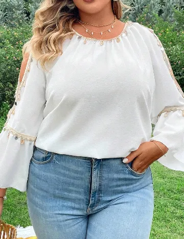 Bluza SHEIN CURVE, alb