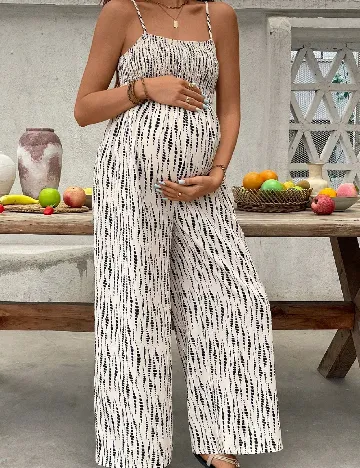 Salopeta SHEIN Maternity, crem