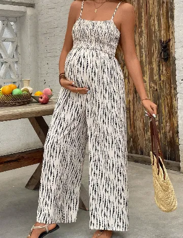 Salopeta SHEIN Maternity, crem