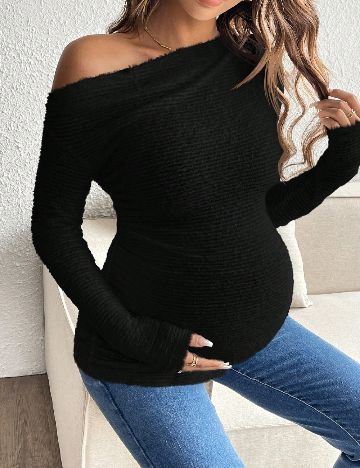 Bluza SHEIN Maternity, negru