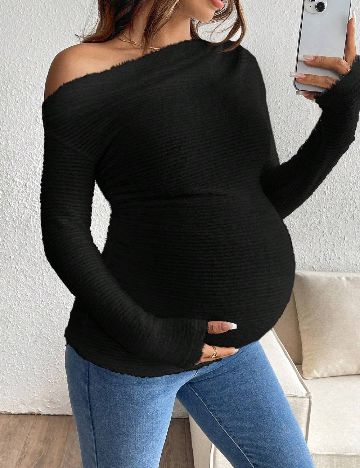 Bluza SHEIN Maternity, negru