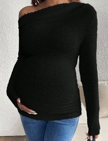 Bluza SHEIN Maternity, negru