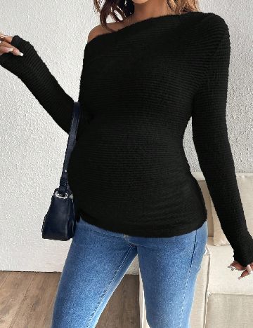 Bluza SHEIN Maternity, negru