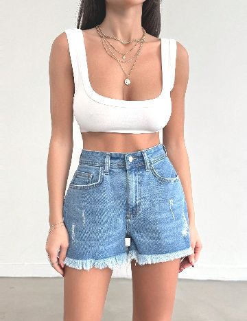 Pantaloni scurti SHEIN, albastru