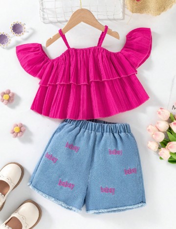 Compleu Shein Kids, roz/albastru