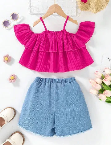 Compleu Shein Kids, roz/albastru