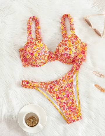 Costum de baie SHEIN, floral print